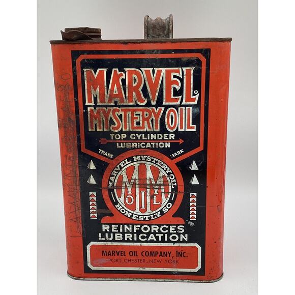 Marvel Mystery Oil 1 gallon can - Early Spout Metal Can before danger labeling - Picture 1 of 5